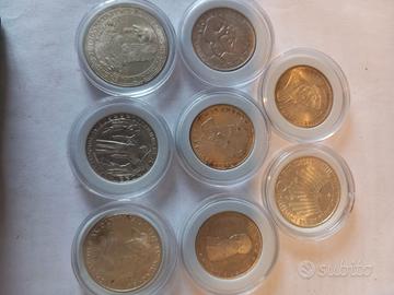 LOTTO 8 MONETE ARGENTO 73 GRAMMI ARGENTO PURO