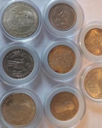 LOTTO 8 MONETE ARGENTO 73 GRAMMI ARGENTO PURO