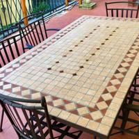Tavolo Ferro battuto Mosaico 160x90cm 200x100cm 