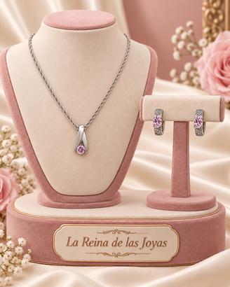 Parure argento 925 zirconi o zaffiri sintetici