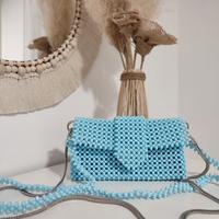 Borsa gioiello da cerimonia azzurra handmade 