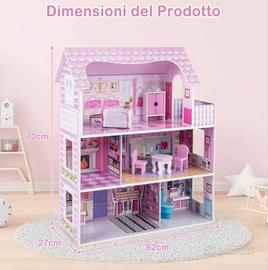 Casa delle bambole in legno 