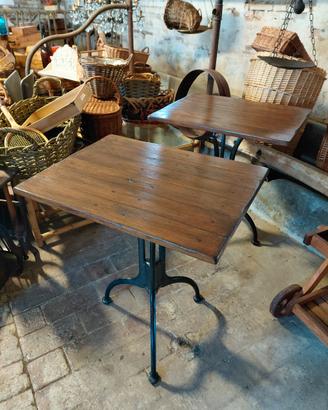 TAVOLINI VINTAGE IN LEGNO  CON GAMBE IN GHISA