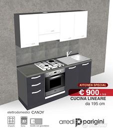 Cucina moderne lineare-elettrodomestici inclusi