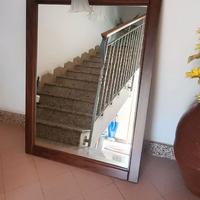 SPECCHIO BAGNO CON LAMPADA COLORE MARRONE