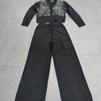 Completo nero in lurex con paillettes