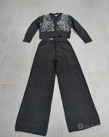 Completo nero in lurex con paillettes