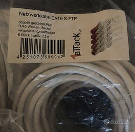 set 5 cavi di rete da 7,5 m S/FTP cat6