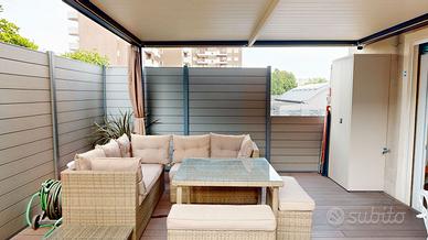 Salotto da giardino / esterno in rattan con tavolo