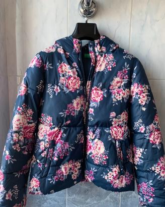 Piumino blu a fiori Benetton