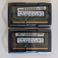 Coppia Memorie RAM DDR3 SO-DIMM 2GB Samsung
