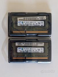 Coppia Memorie RAM DDR3 SO-DIMM 2GB Samsung