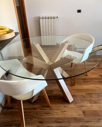 Tavolo in vetro tondo
