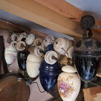 Saliscendi per lampadario in ceramica d'epoca