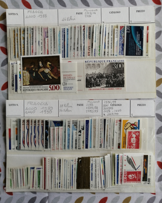 Francobolli nuovi anni 1988/90