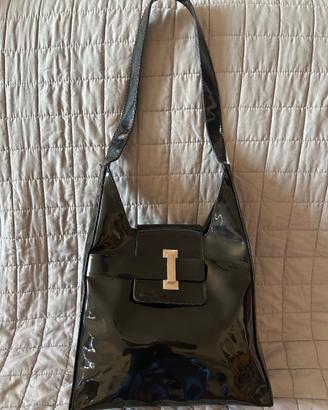 BORSA A SPALLA DONNA PELLELUCIDA NERA