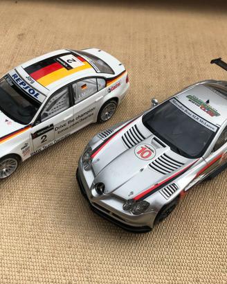 SCALEXTRIC slot car BMW 320 + MERCEDES SLR 1/32