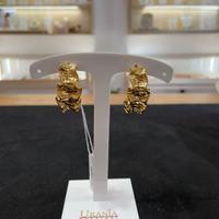 Orecchini a fascia ondulata "Crumpled" oro - Accia