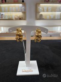 Orecchini a fascia ondulata "Crumpled" oro - Accia