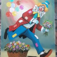 Quadro originale olio su tela – Clown – A. Manini