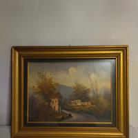 Quadro a olio con cornice dorata 