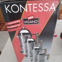 caffetteria  6 tazze Kontessa Viganò in acciaio 