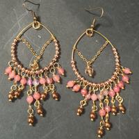 orecchini stile etnico agata, acciaio 