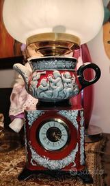 Lampada da Tavolo,Antica con Orologio Integrato,Re