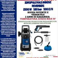 Idropulitrice professionale 2500W,180 BAR,500 LT/h