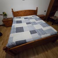 Letto matrimoniale legno massello + 2 comodini nuo