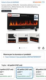 Camino elettrico MARLON 3 in 1 con riscaldamento