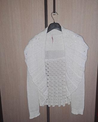 cardigan bianco di Pois