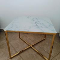 Tavolino da salotto design Marmo e Oro Moderno