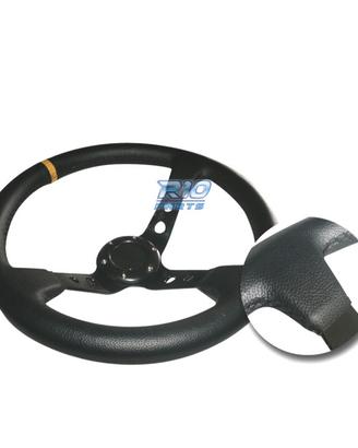 VOLANTE INVERTITO IN ECOPELLE NERA CON BRACCI NERI