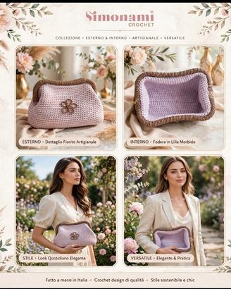 Clutch Lilla Con Strass SIMONAMI CROCHET 