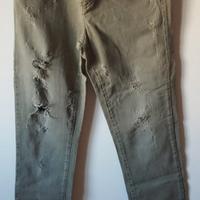 Jeans strappati 5 tasche JUST CAVALLI verde scuro