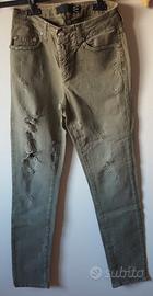 Jeans strappati 5 tasche JUST CAVALLI verde scuro