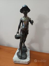Giovanni De Martino pescatore ridente in bronzo 