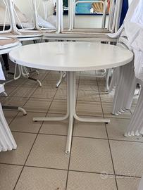 Tavolo bianco tondo interno ed esterno 88 cm