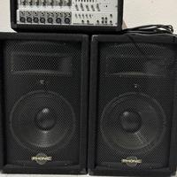 Impianto audio mixer 2 casse + monitor