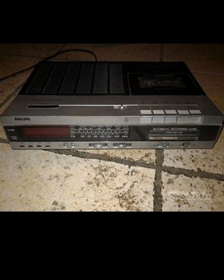 Philips radio registratore cassette sveglia lcd