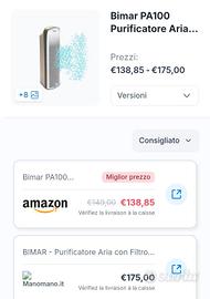 purificatore aria bimar pa100