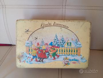 Scatola di latta Mulino Bianco "Giochi d'Inverno
