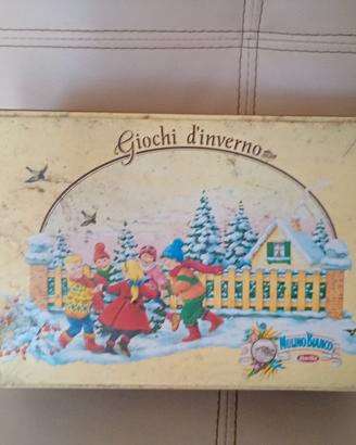 Scatola di latta Mulino Bianco "Giochi d'Inverno