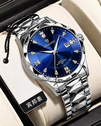 Orologio da uomo BinBond blu e argento