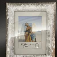 Cornice 15x20 in tessuto silver con piede nuova