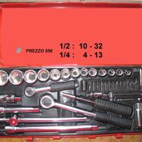 set chiavi a cricchetto 1/2 - 1/4 chiavi a bussola