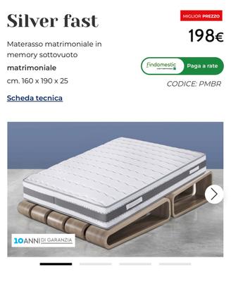Materasso matrimoniale a molle + memory
