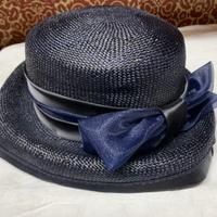 Cappello blu da donna Classico, con fiocco