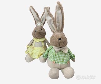 Coppia conigli ferma porta in pelliccia